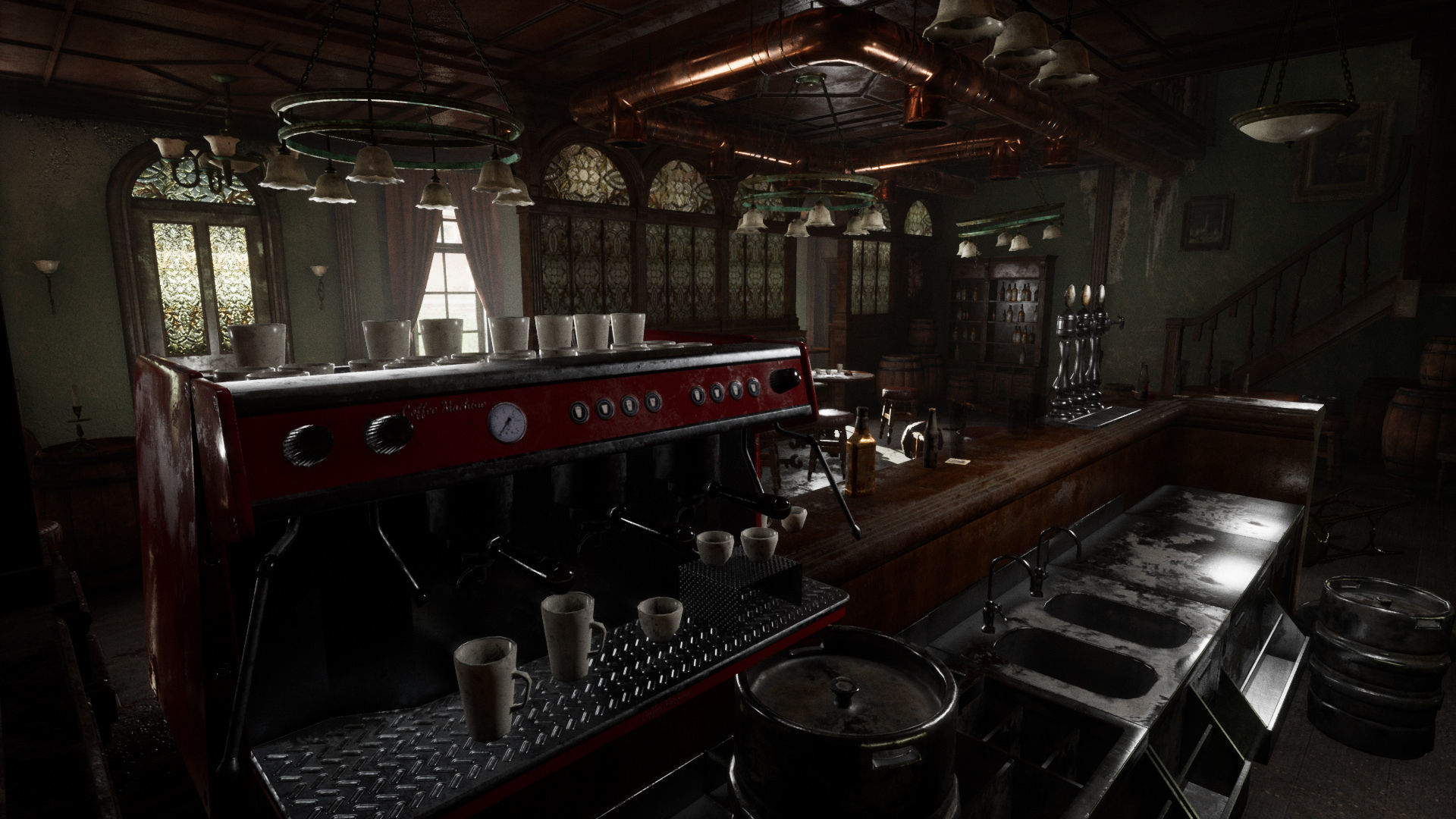 Abandoned Irish Pub Low-poly 3D model_17