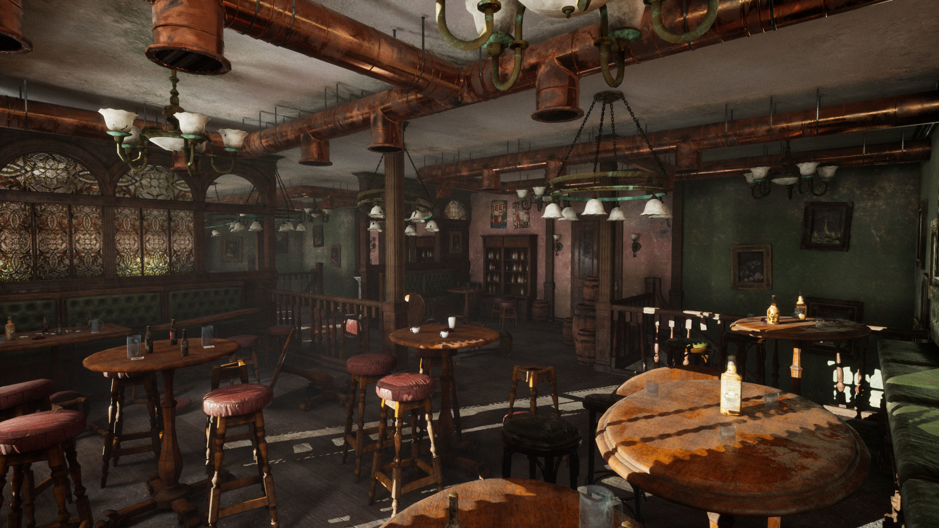 Abandoned Irish Pub Low-poly 3D model_10
