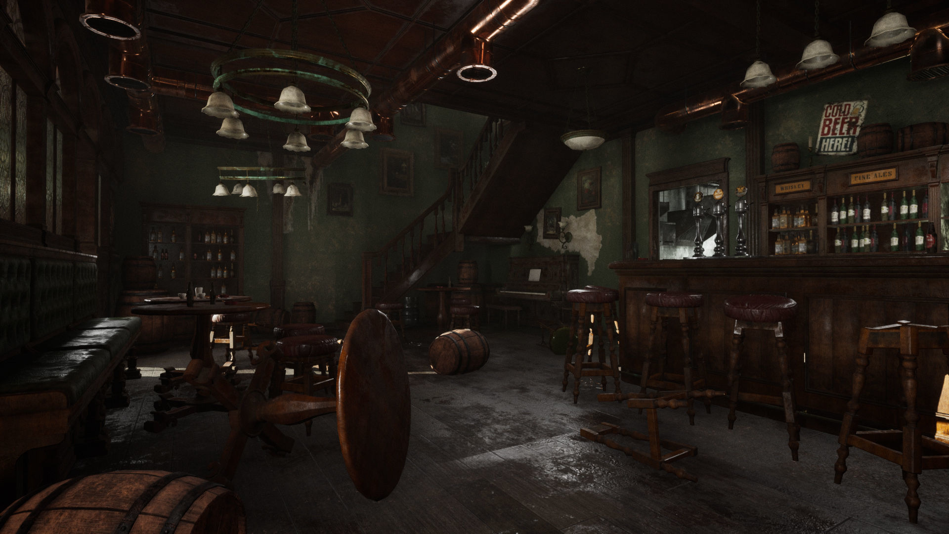 Abandoned Irish Pub Low-poly 3D model_6