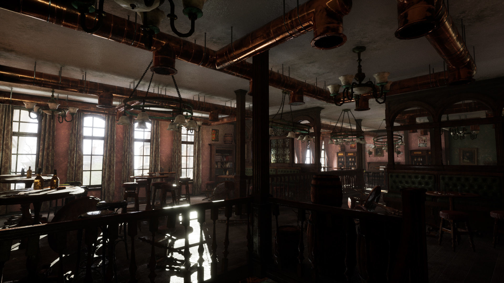 Abandoned Irish Pub Low-poly 3D model_9