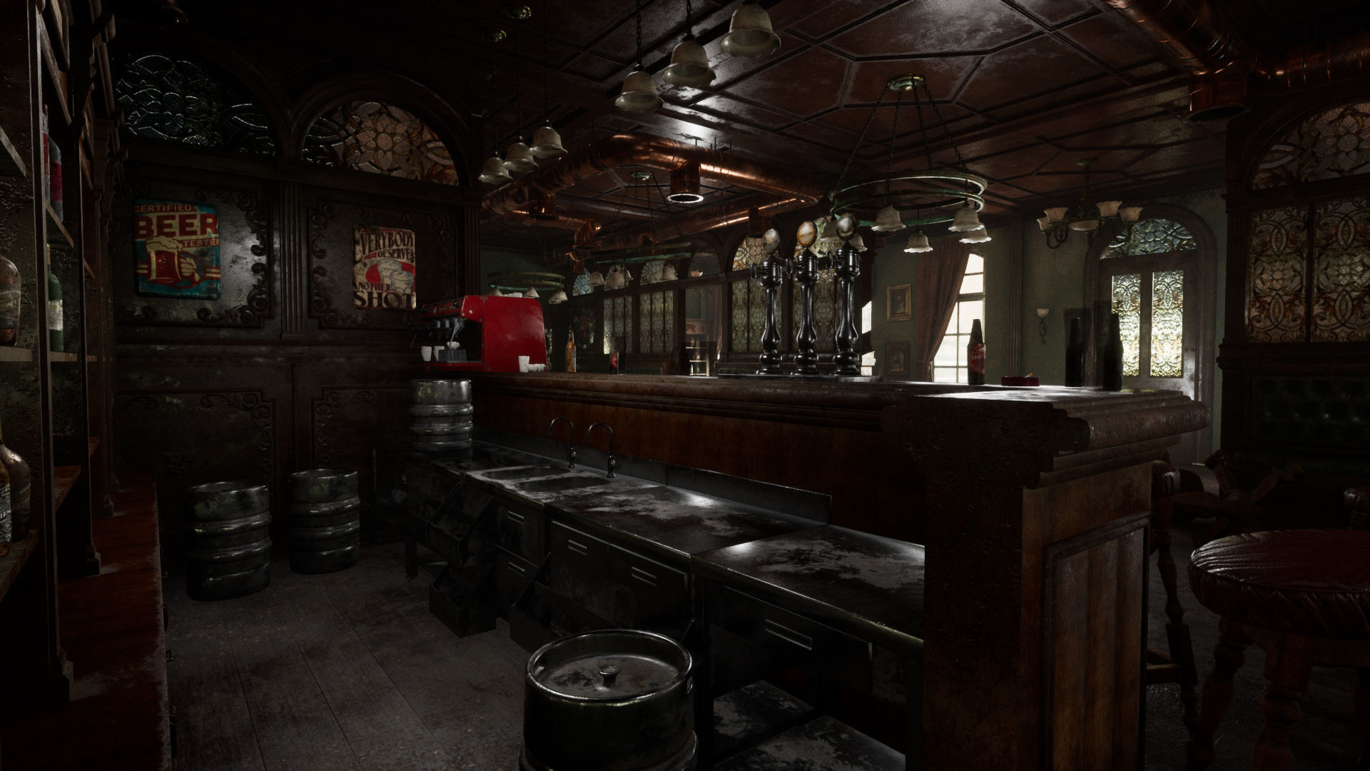 Abandoned Irish Pub Low-poly 3D model_16