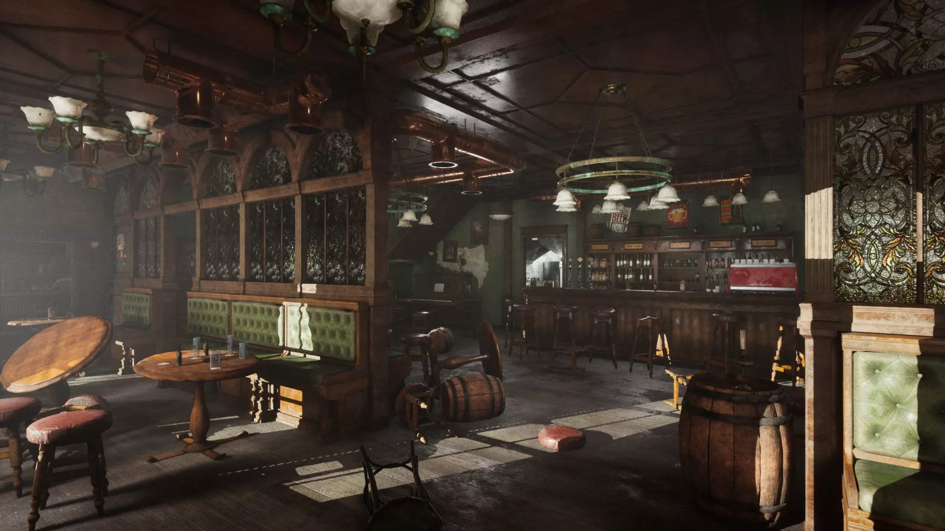 Abandoned Irish Pub Low-poly 3D model_0