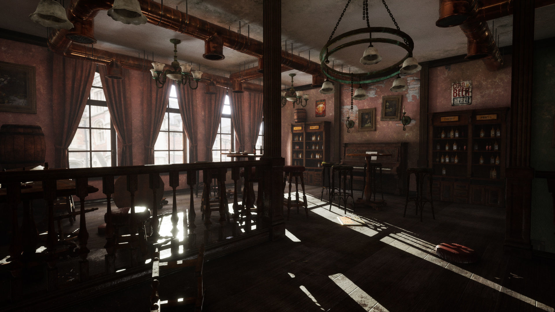 Abandoned Irish Pub Low-poly 3D model_11
