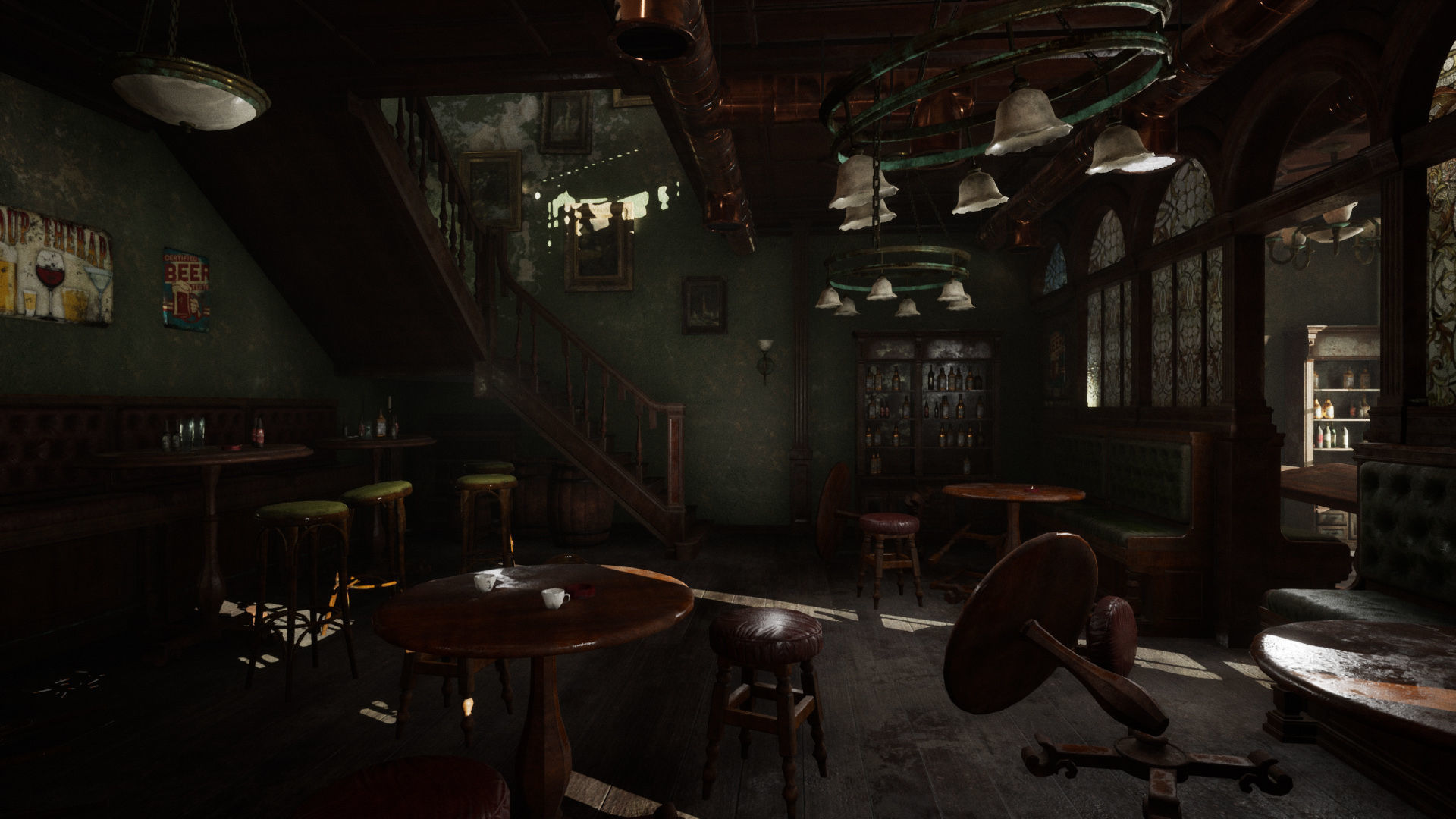 Abandoned Irish Pub Low-poly 3D model_7