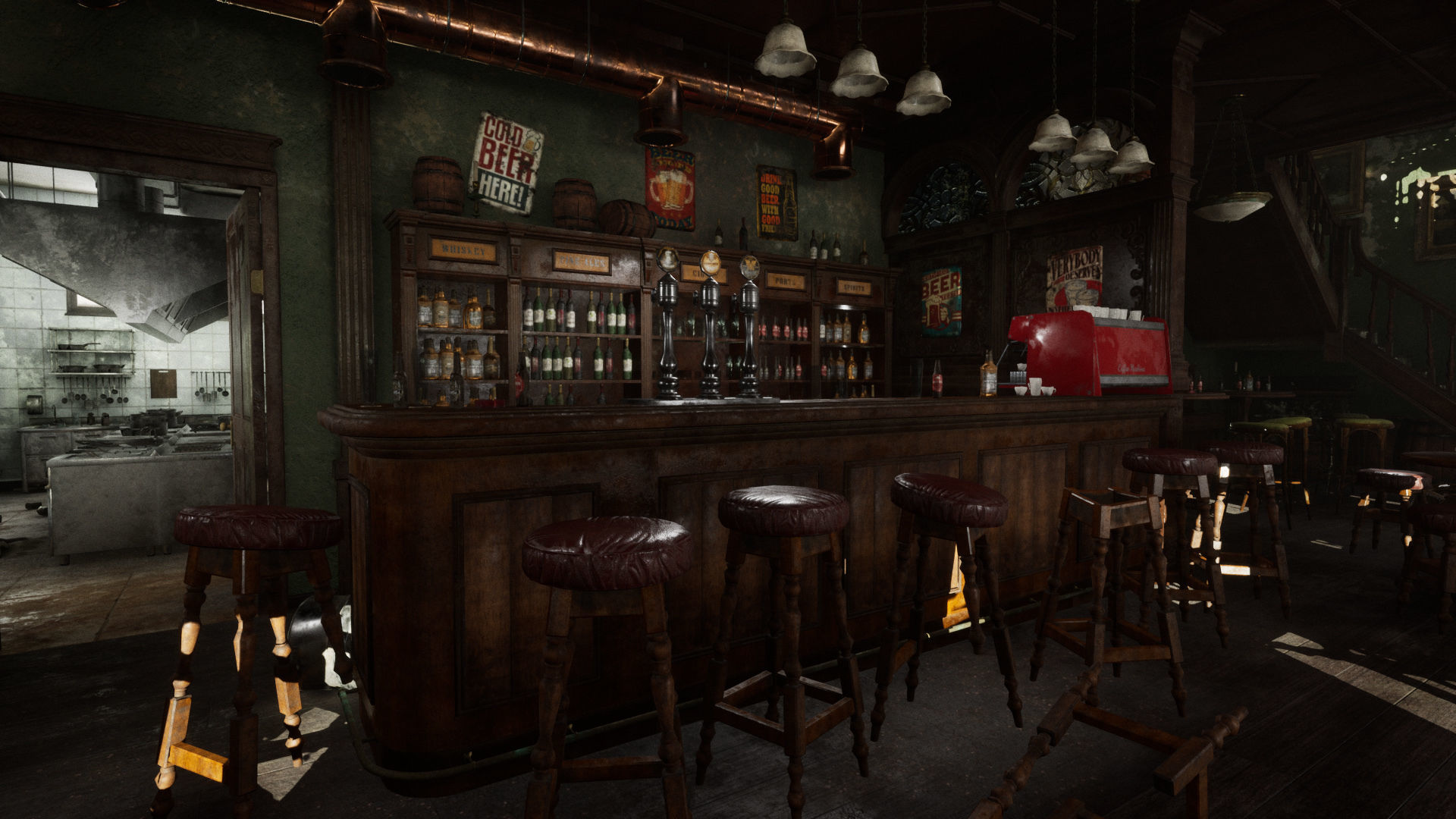 Abandoned Irish Pub Low-poly 3D model_2