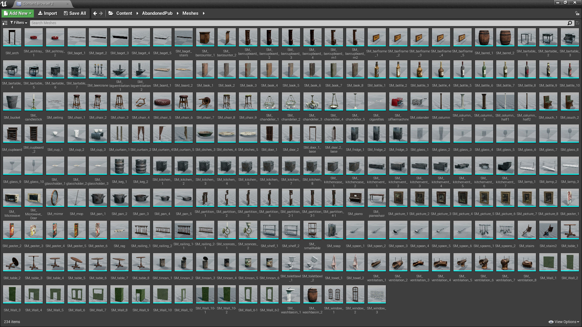 Abandoned Irish Pub Low-poly 3D model_23