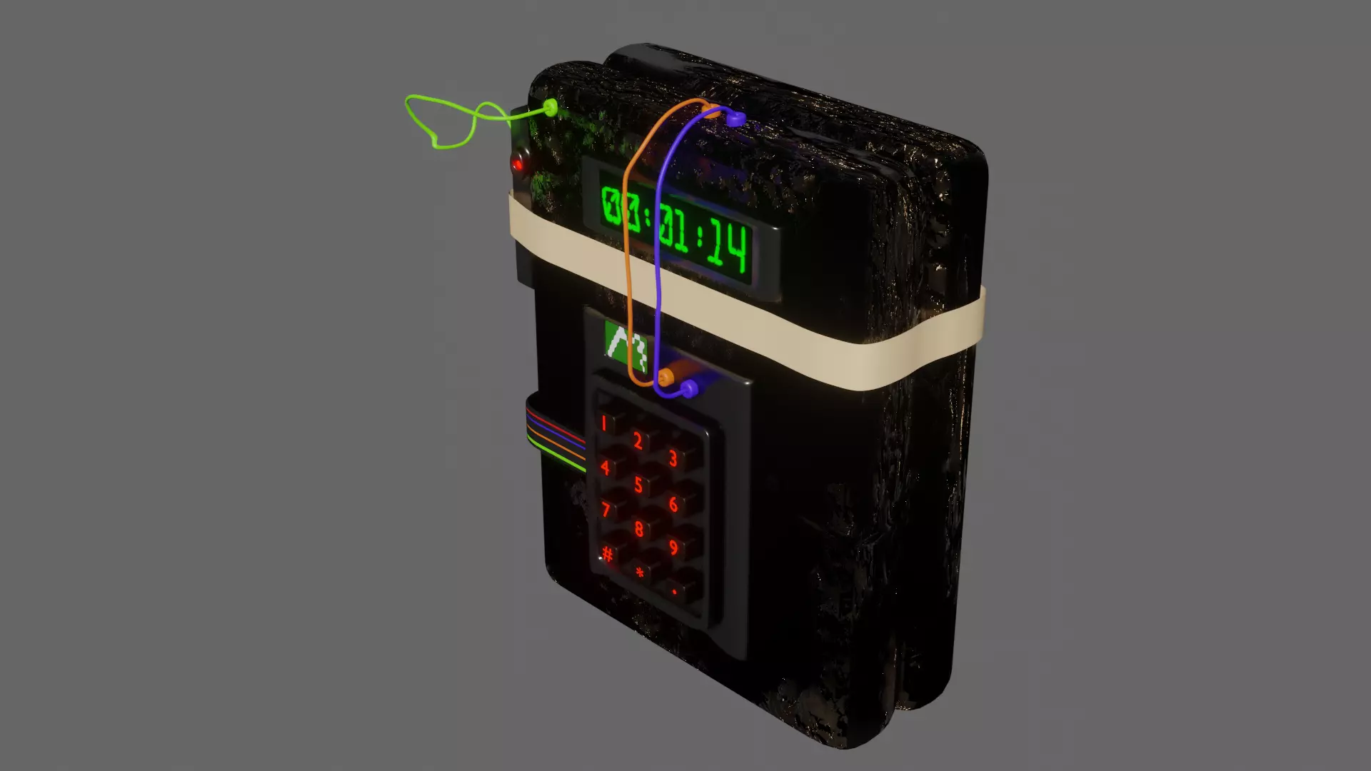 Military Explosive Bomb  Low-poly 3D model_0