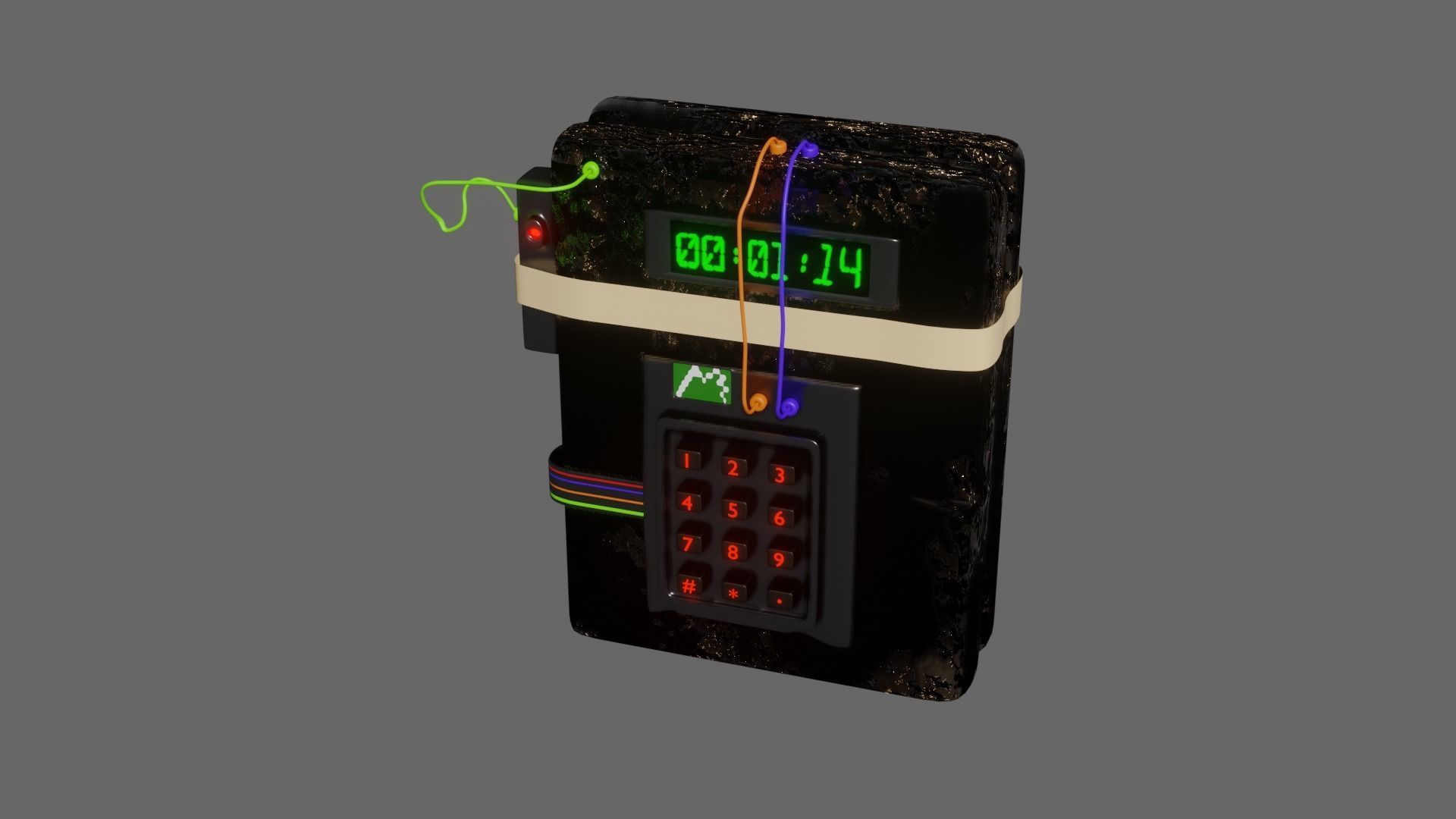 Military Explosive Bomb  Low-poly 3D model_1