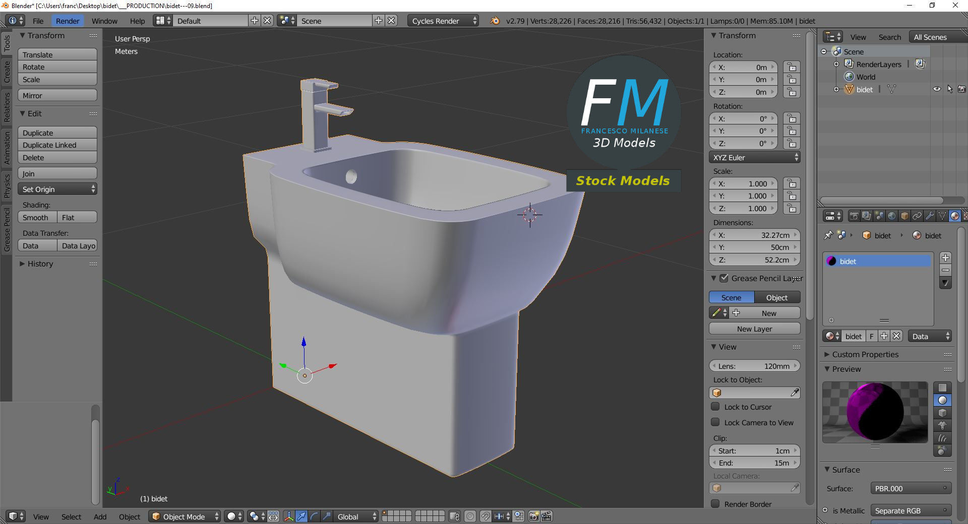 Bidet toilet 3D model_9