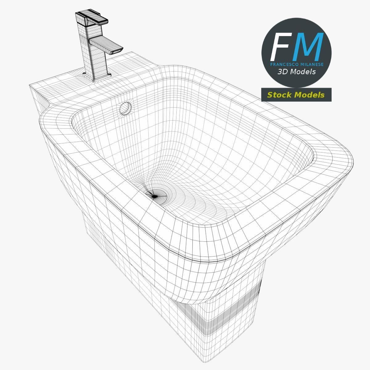 Bidet toilet 3D model_7
