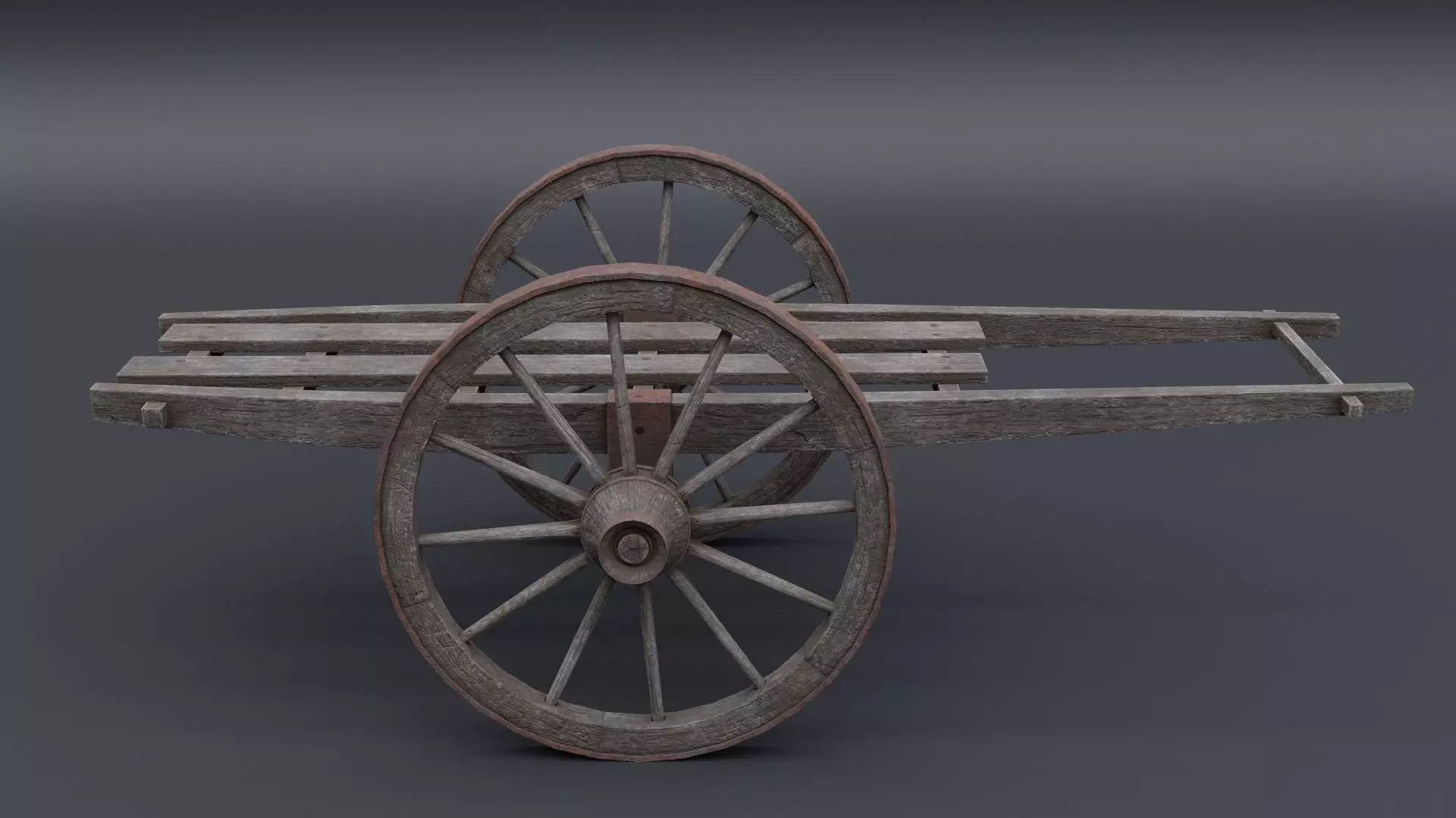 Japanese Cart Low-poly 3D model