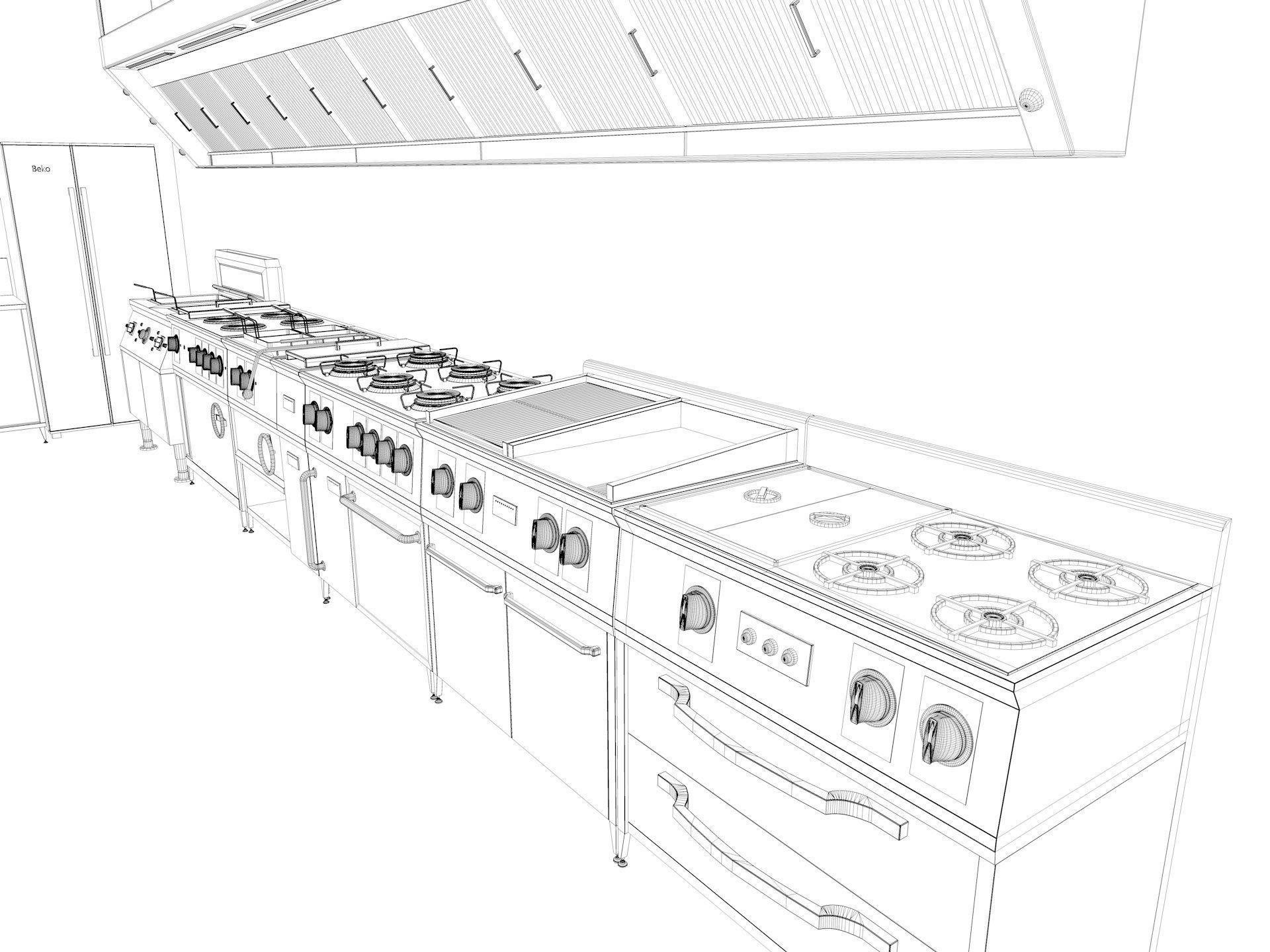 Commercial Kitchen 4 3D model_14