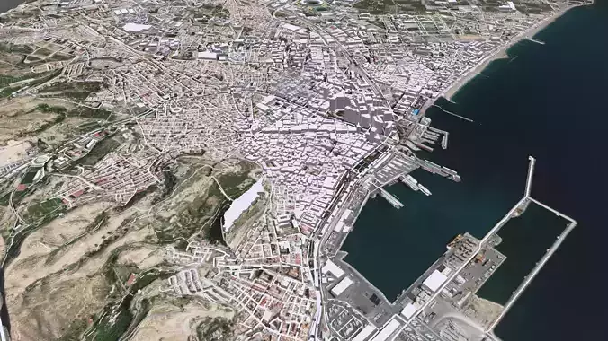Cityscape Almeria Spain  3D model
