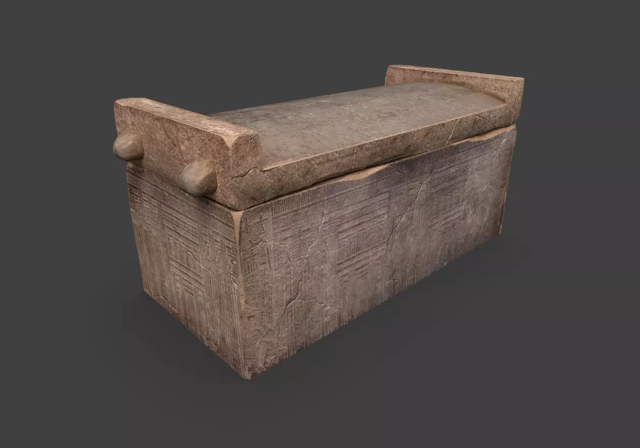 Egyptian Sarcophagus Low-poly 3D model_0