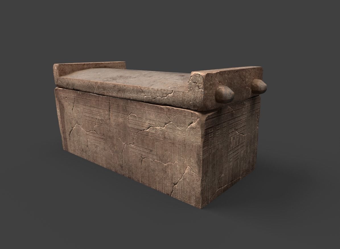 Egyptian Sarcophagus Low-poly 3D model_1