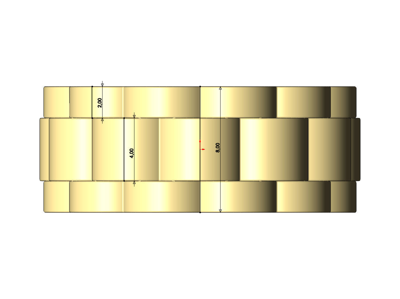 Watch link band US size 6 to 11 3D print model_6