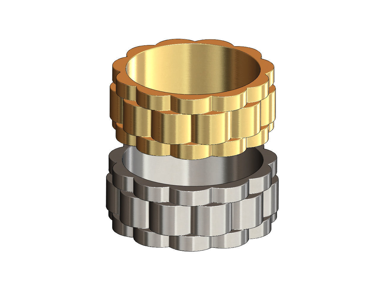 Watch link band US size 6 to 11 3D print model_1