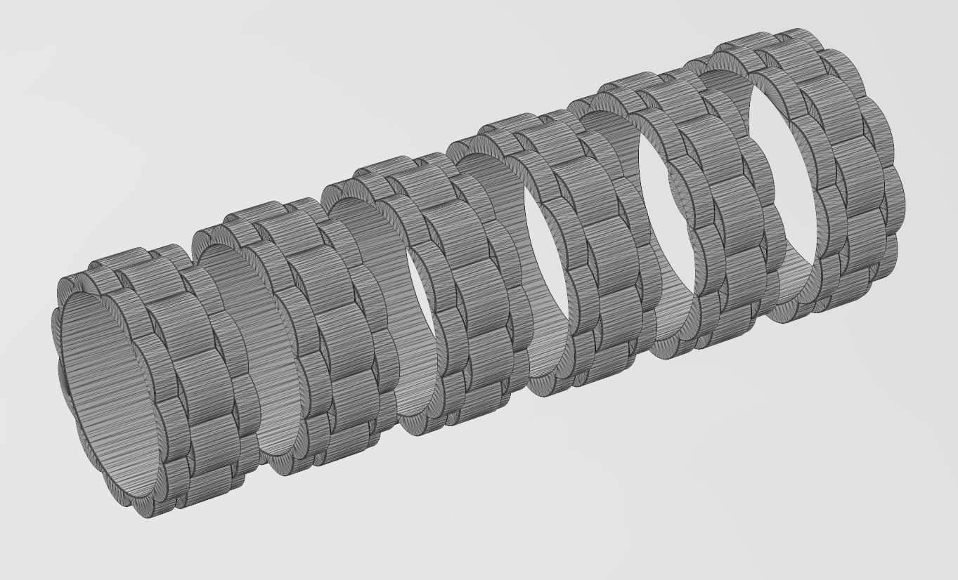 Watch link band US size 6 to 11 3D print model_11