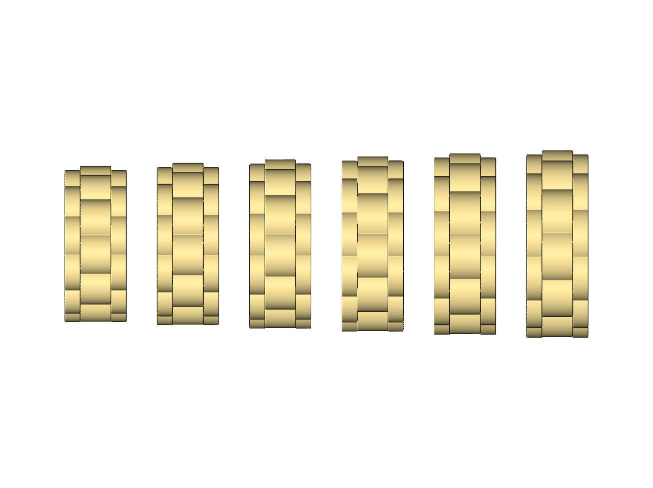 Watch link band US size 6 to 11 3D print model_3