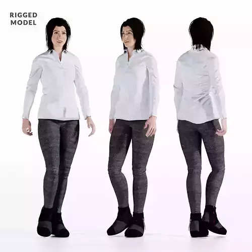 Standard walk woman - rigged model