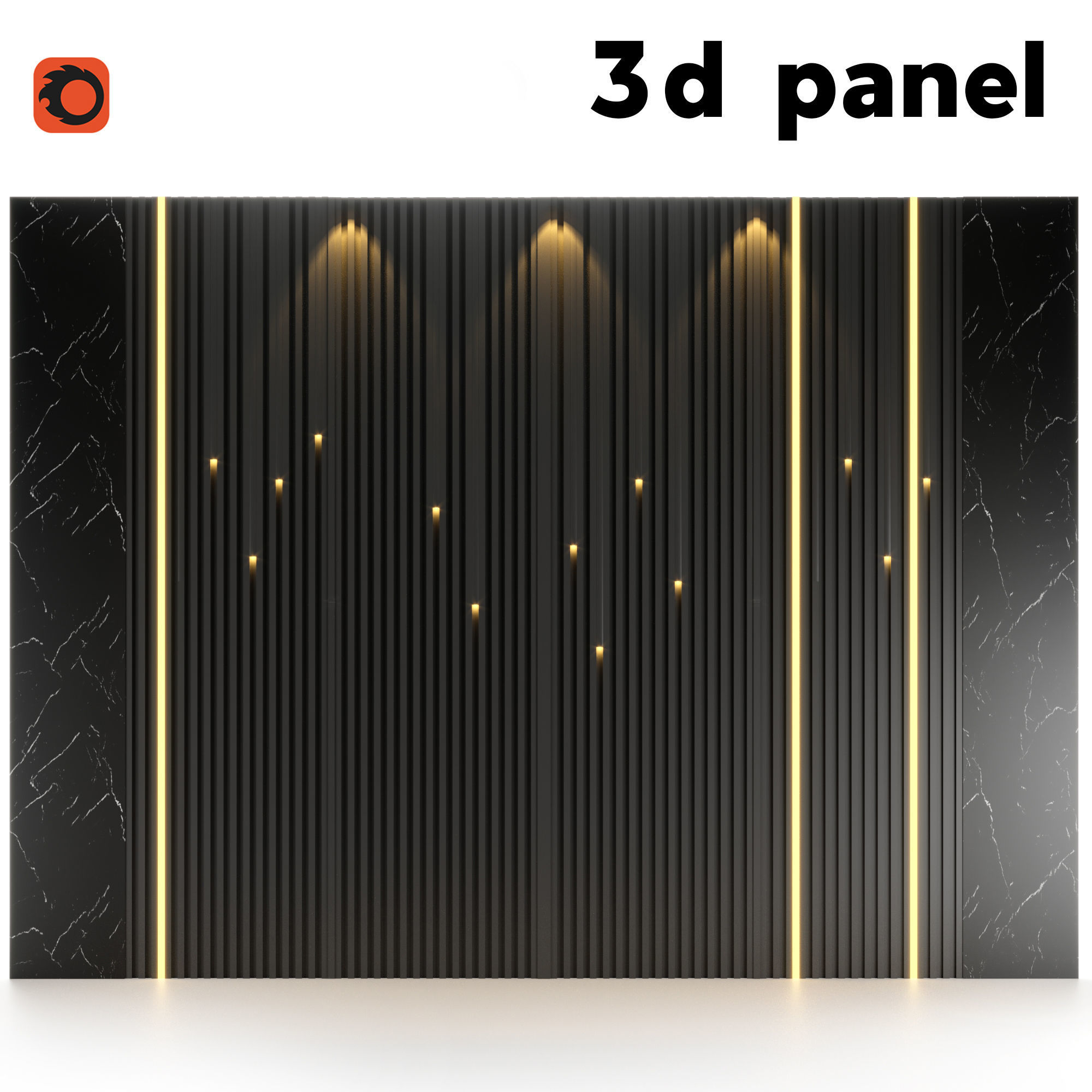 Wall Panel Low-poly 3D model_1