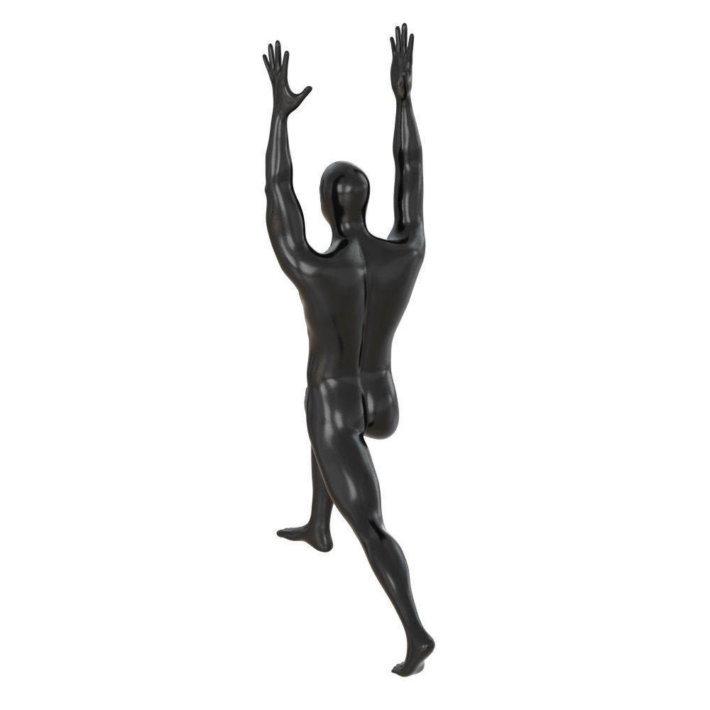 A male mannequin stands in a yoga pose 128 3D model_4