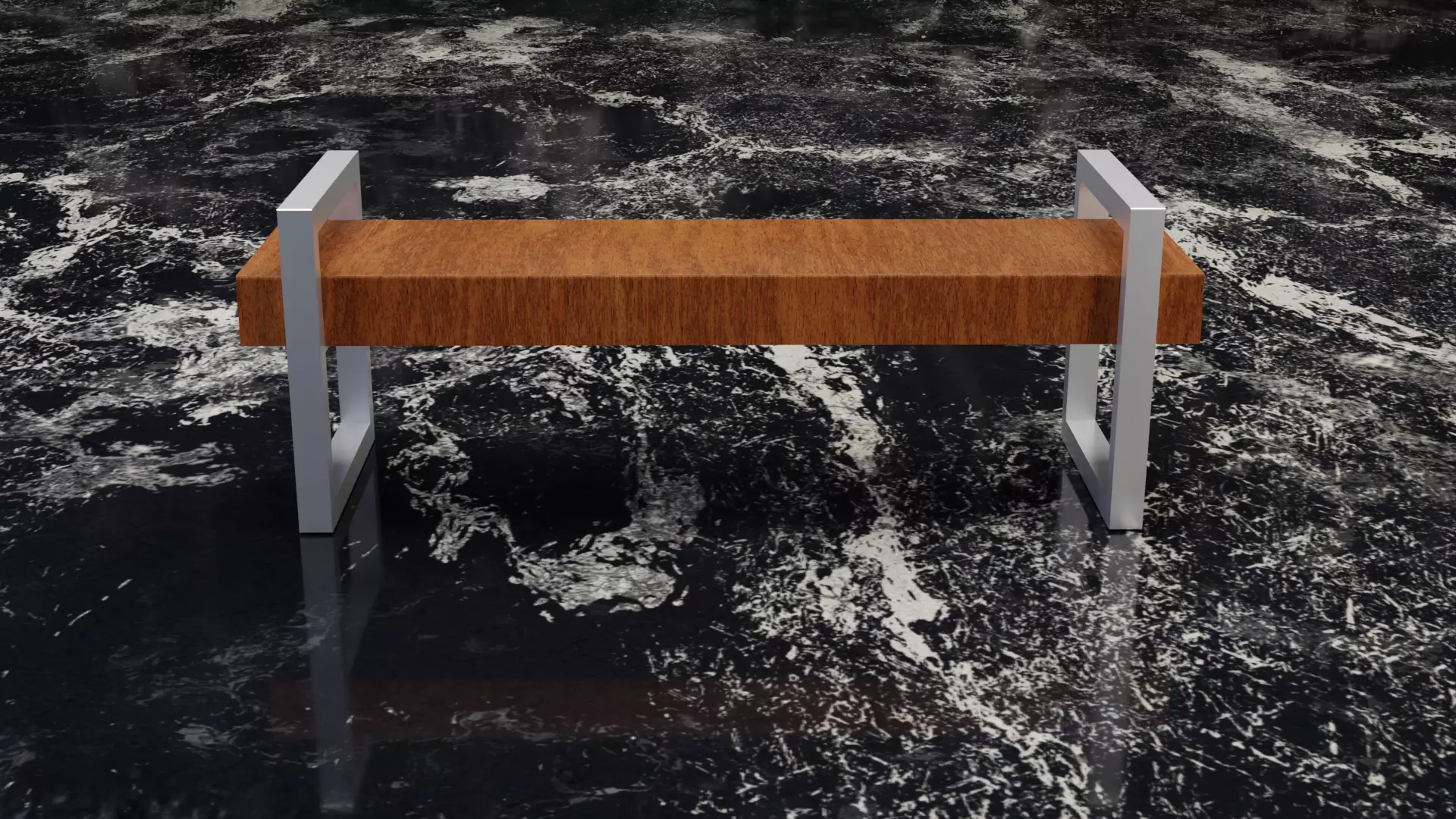 Bench Low-poly 3D model wooden Free low-poly 3D model