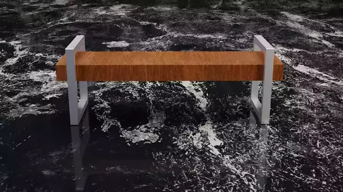 Bench Low-poly 3D model wooden