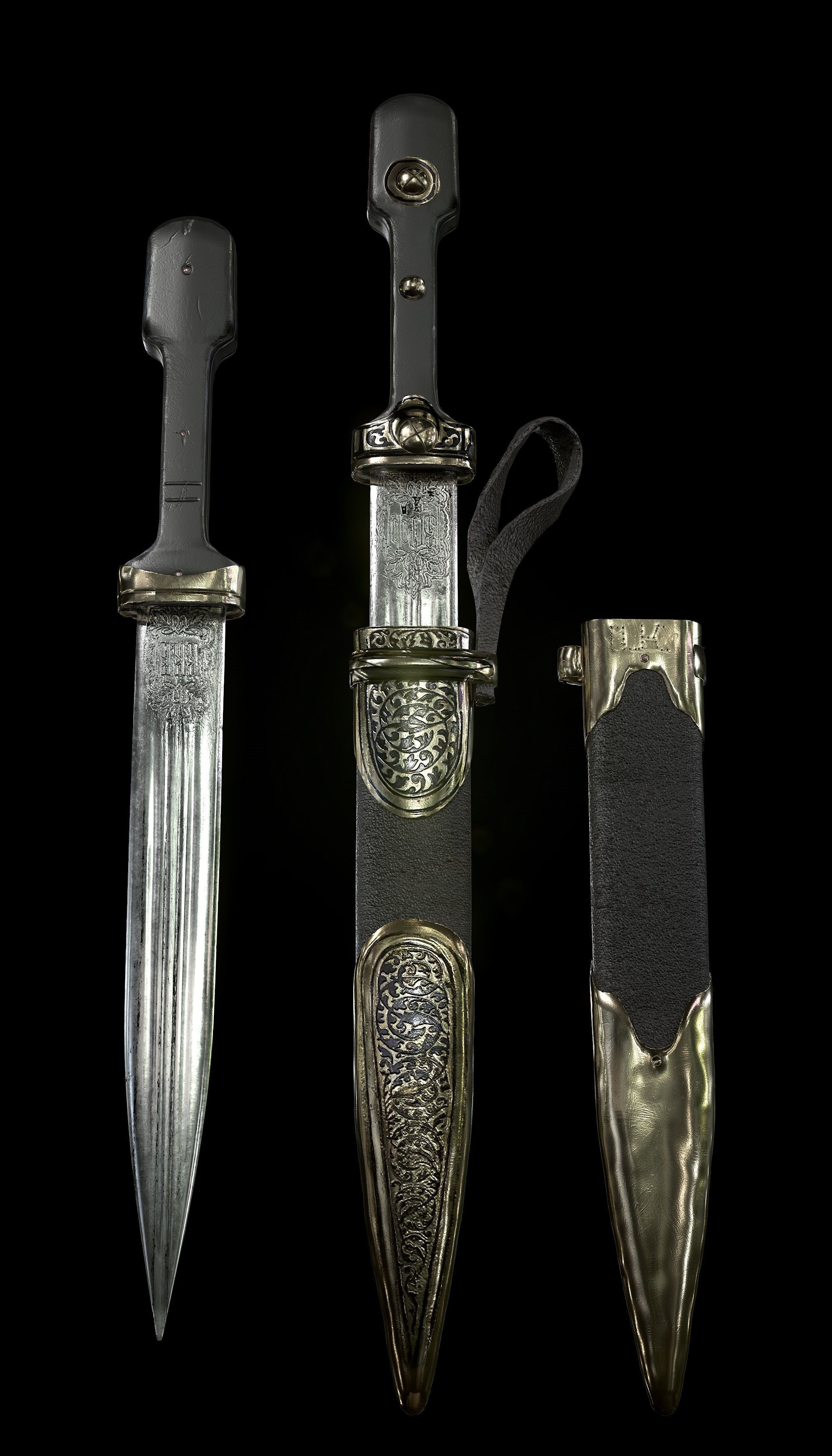 Dagger samurai sword Low-poly 3D model_8