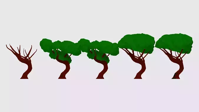 Low poly tree models