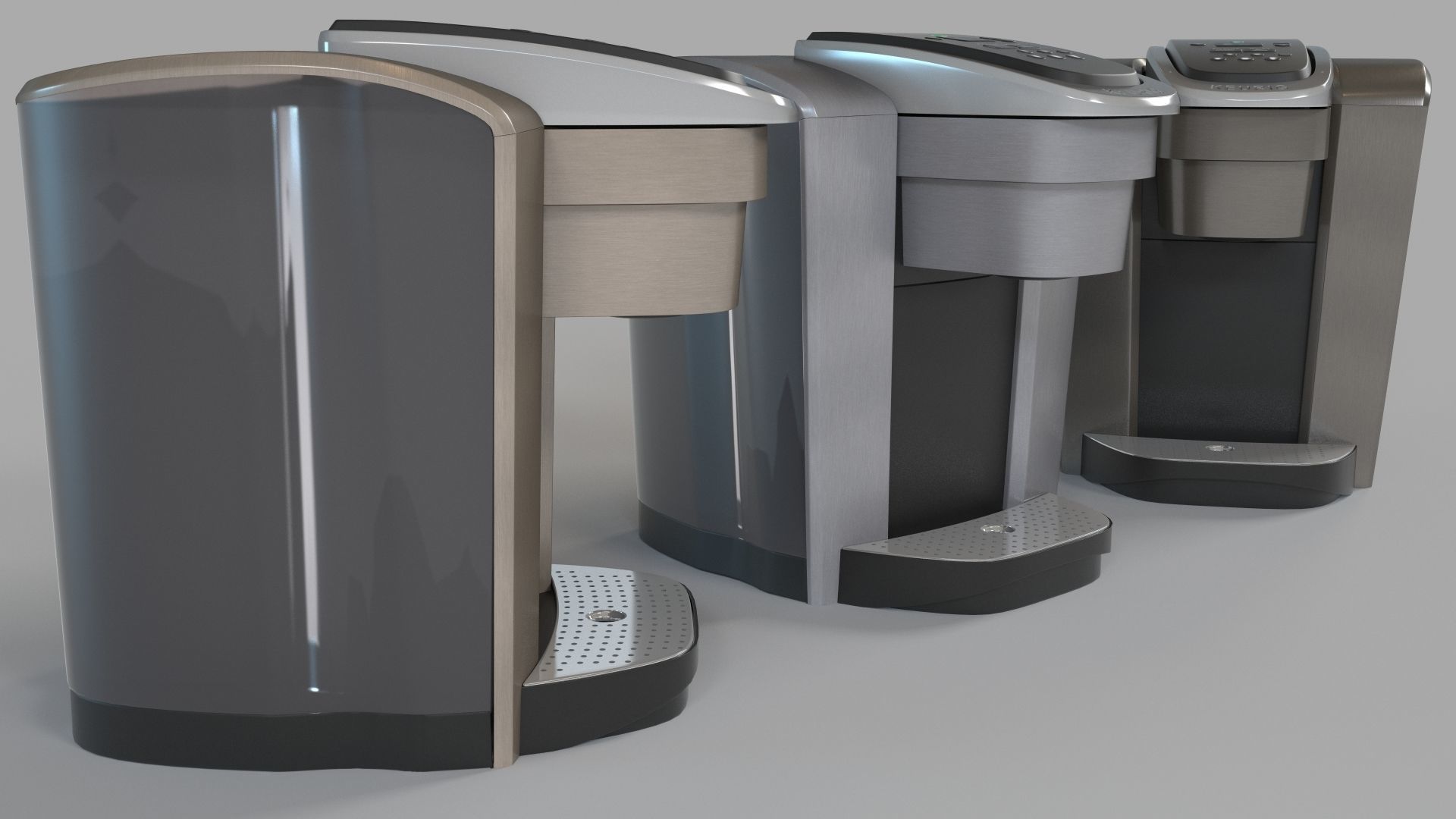 Keurig K-Elite Single Serve Coffee Maker Set Of 3 3D model_2