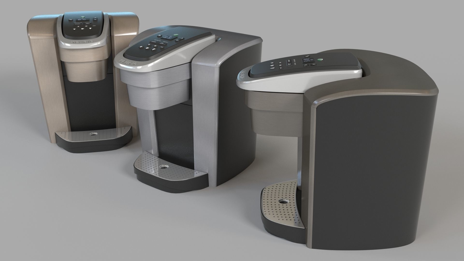 Keurig K-Elite Single Serve Coffee Maker Set Of 3 3D model_3