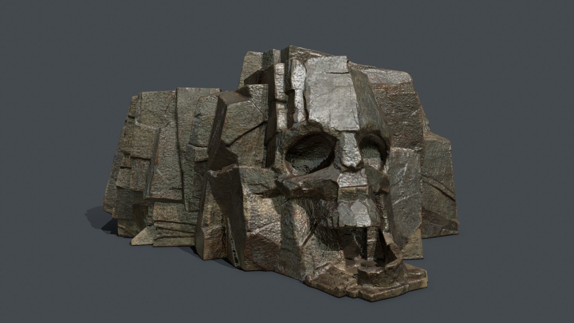 Skull Rock Low-poly 3D model_1