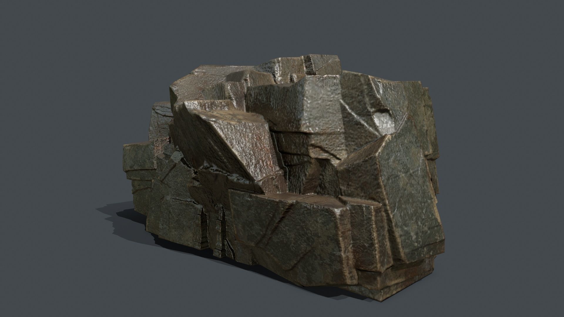 Skull Rock Low-poly 3D model_4