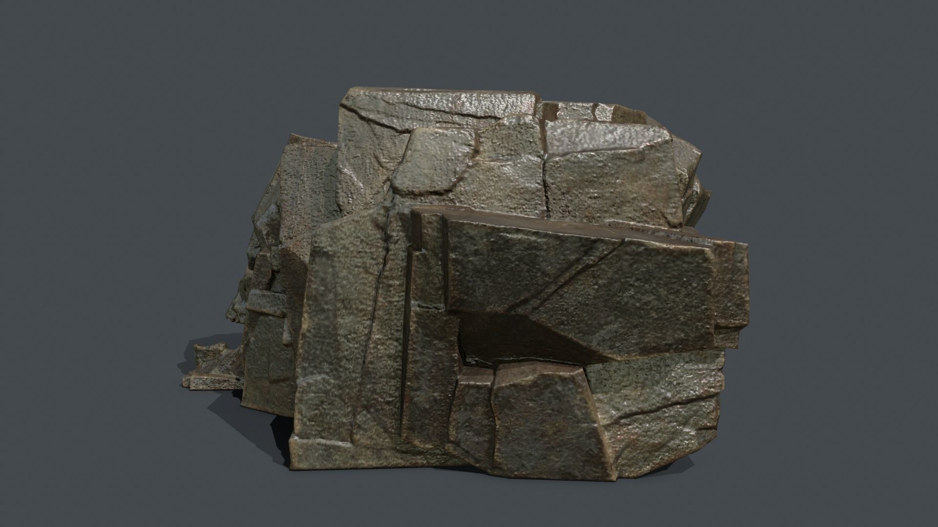 Skull Rock Low-poly 3D model_7