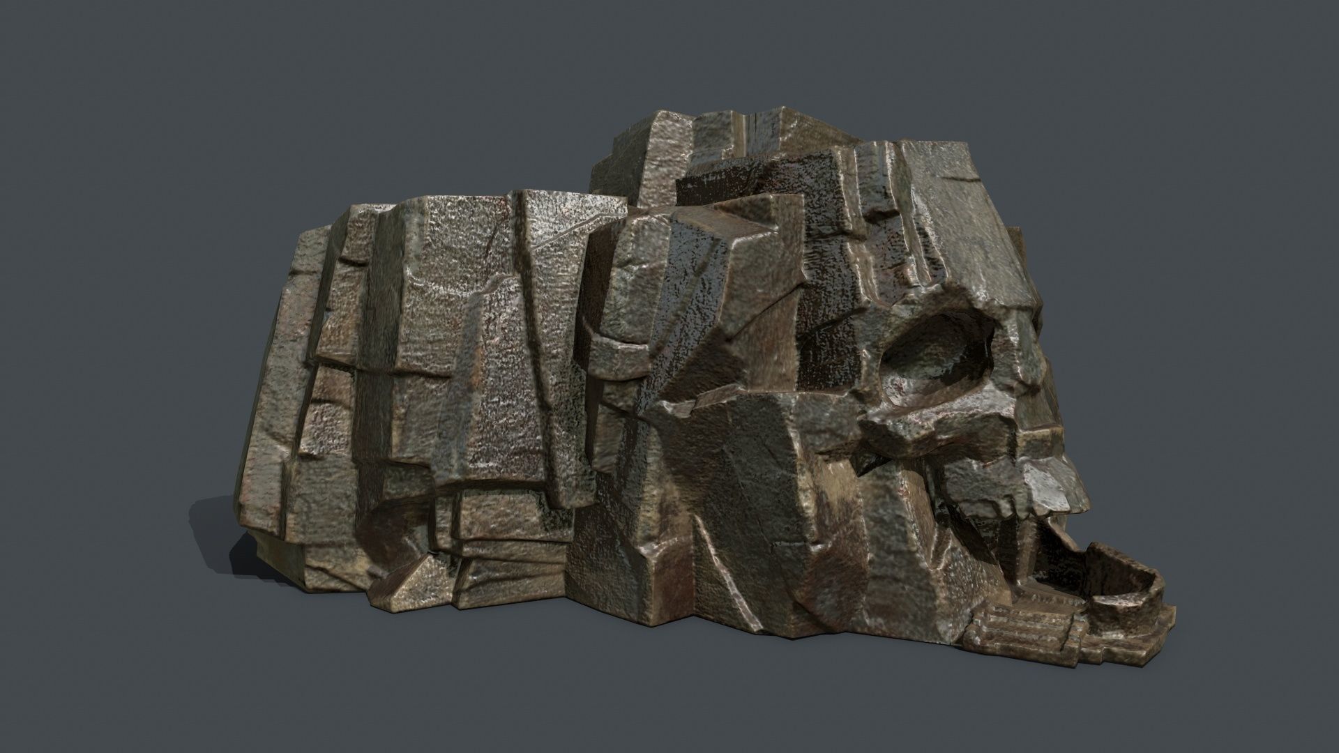 Skull Rock Low-poly 3D model_2