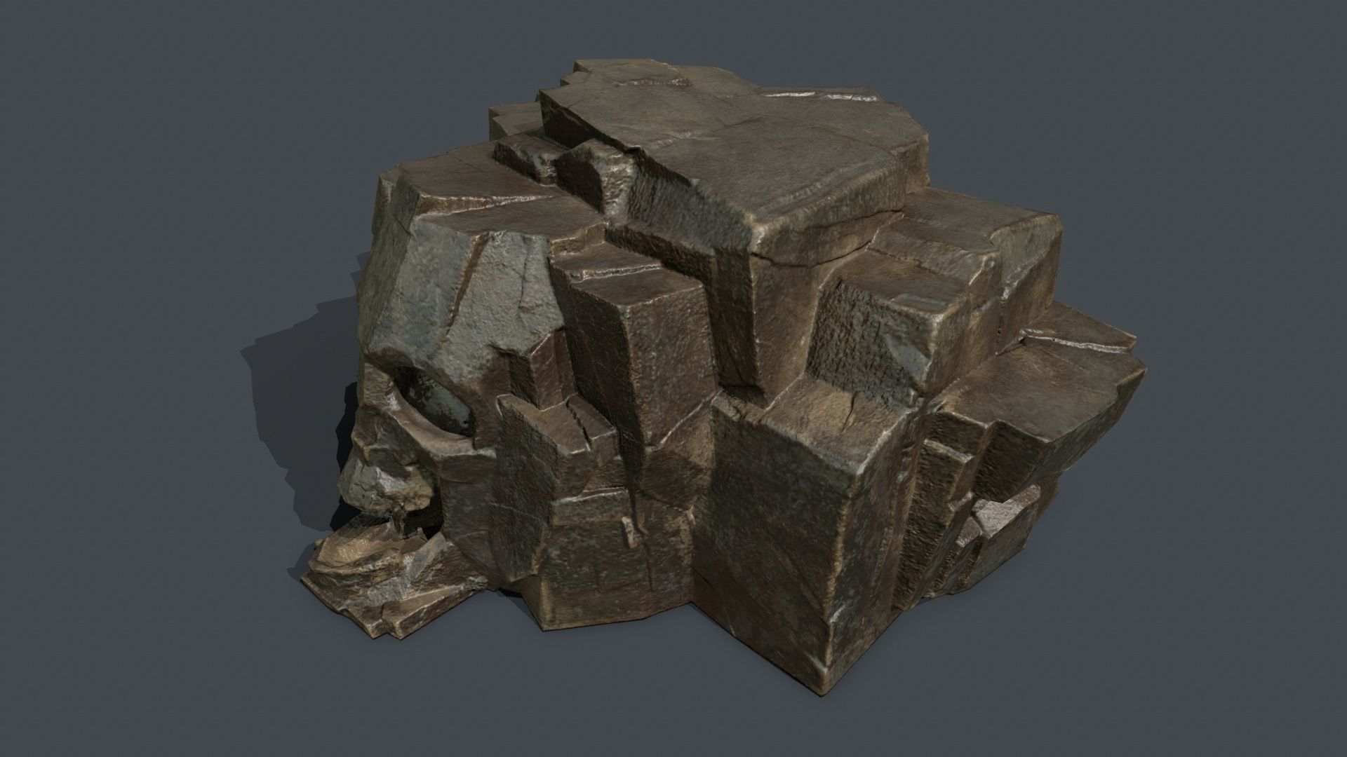 Skull Rock Low-poly 3D model_11