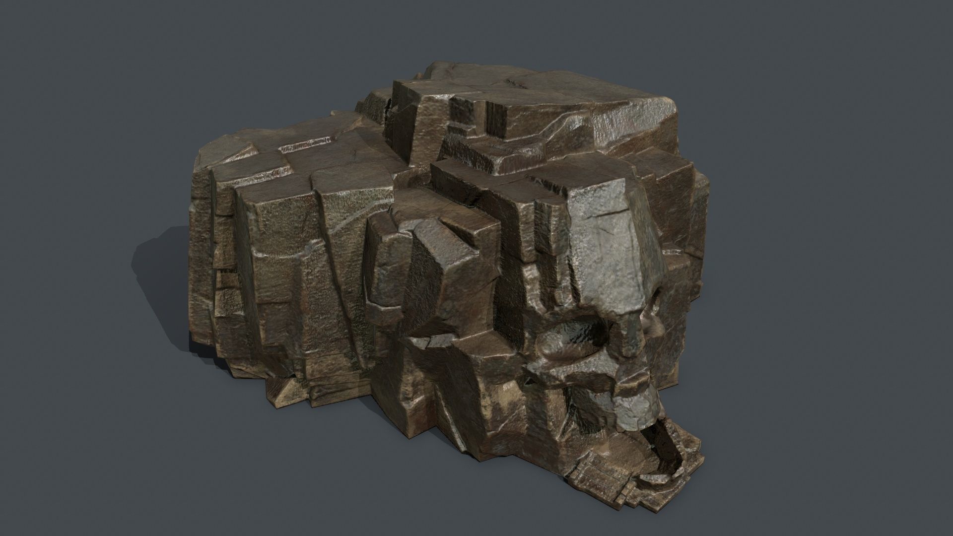 Skull Rock Low-poly 3D model_9
