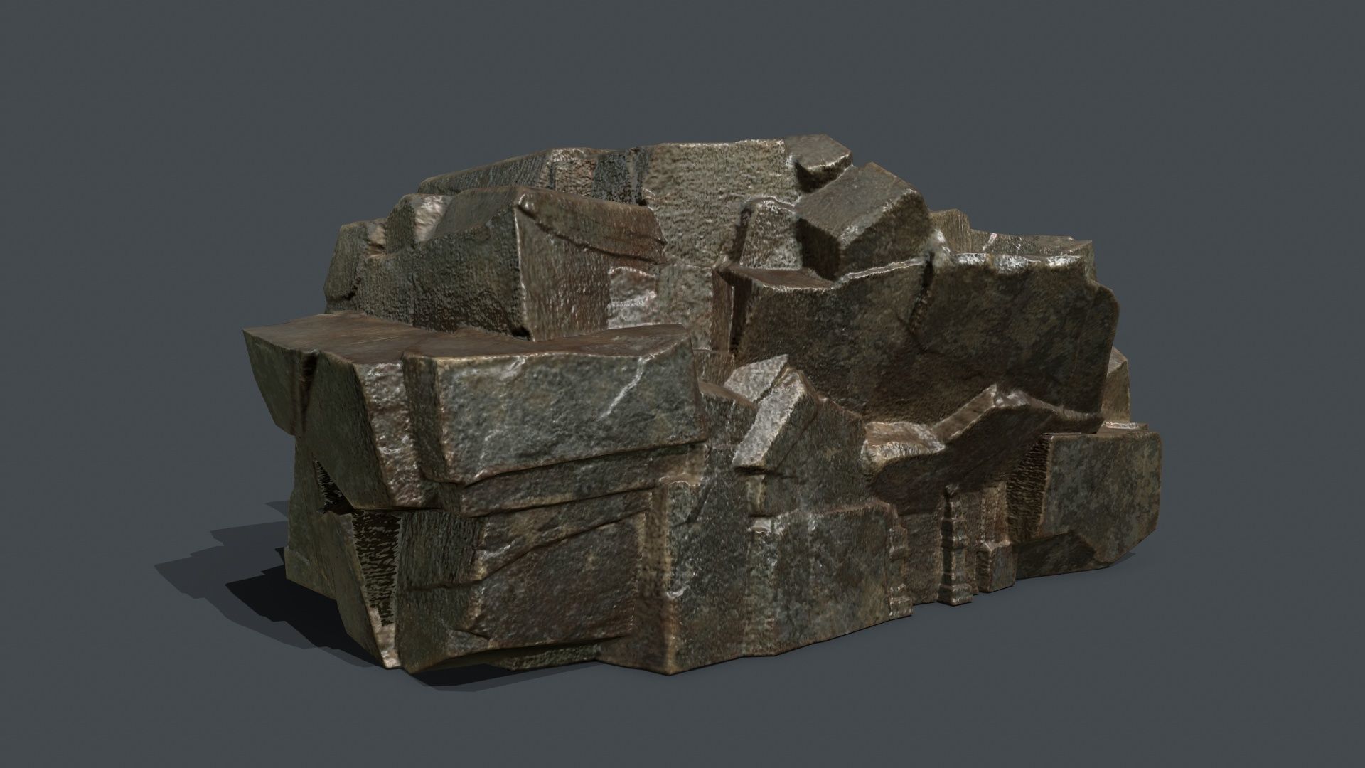 Skull Rock Low-poly 3D model_6