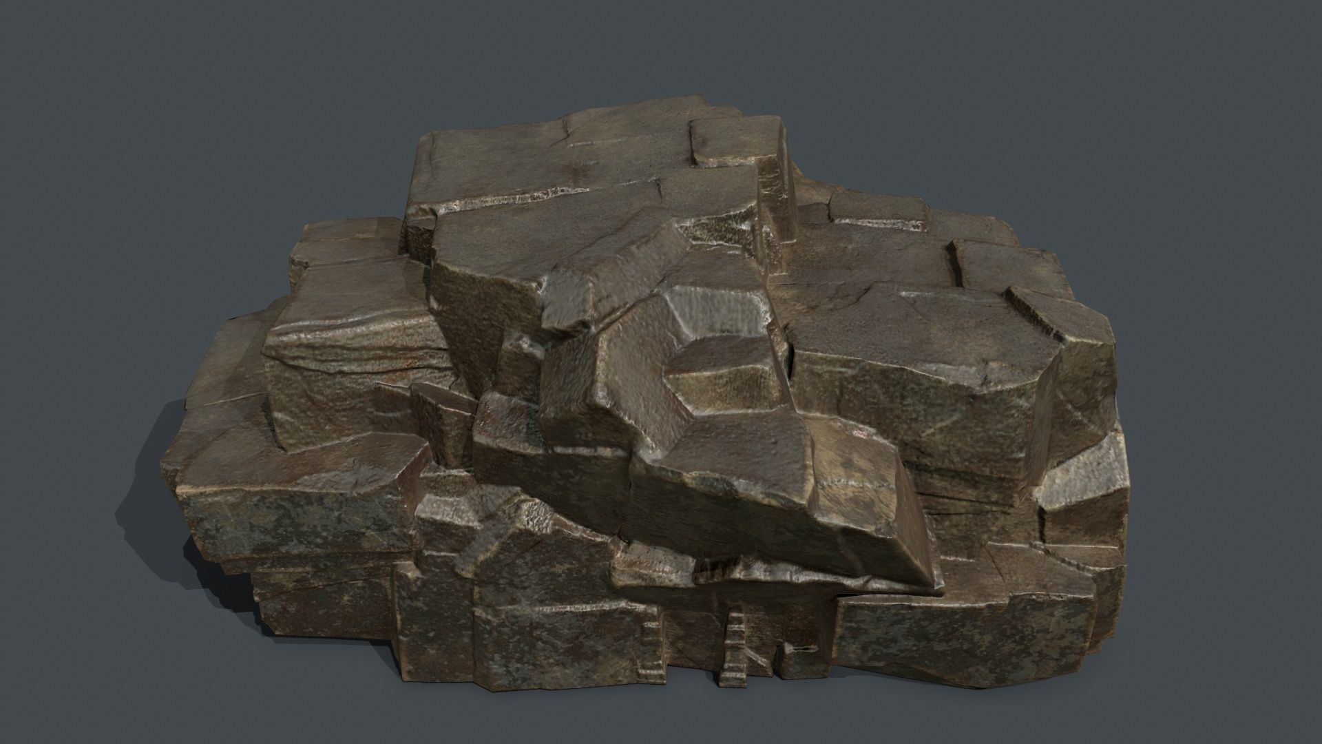 Skull Rock Low-poly 3D model_10