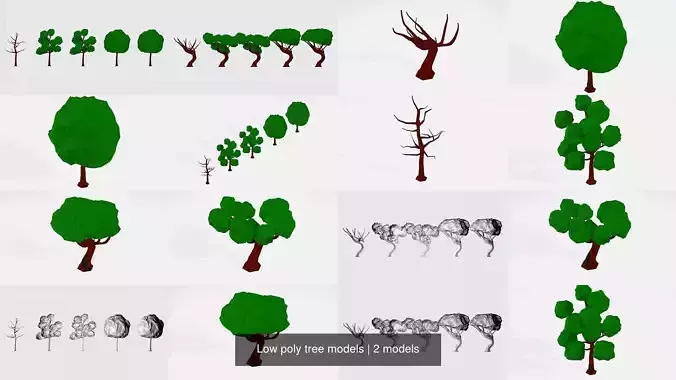 Low poly tree models
