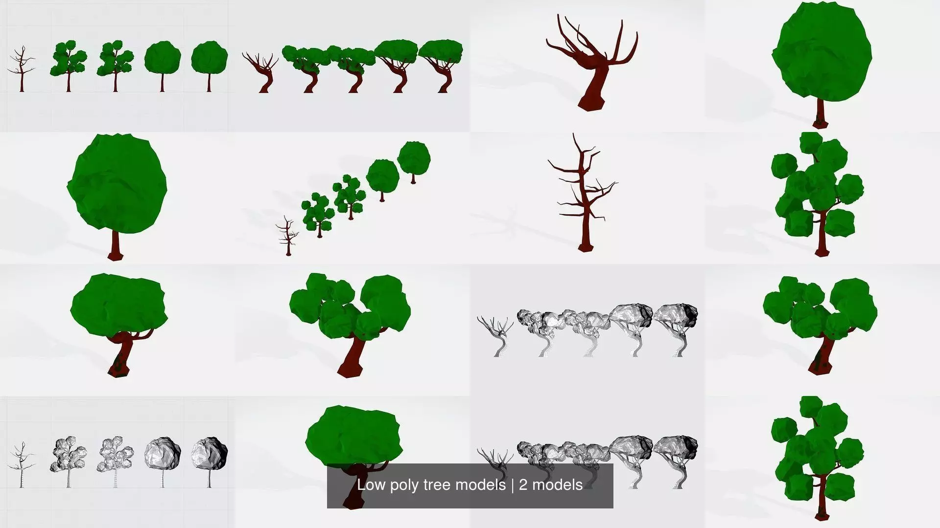 Low poly tree models 3D Model Collection_0