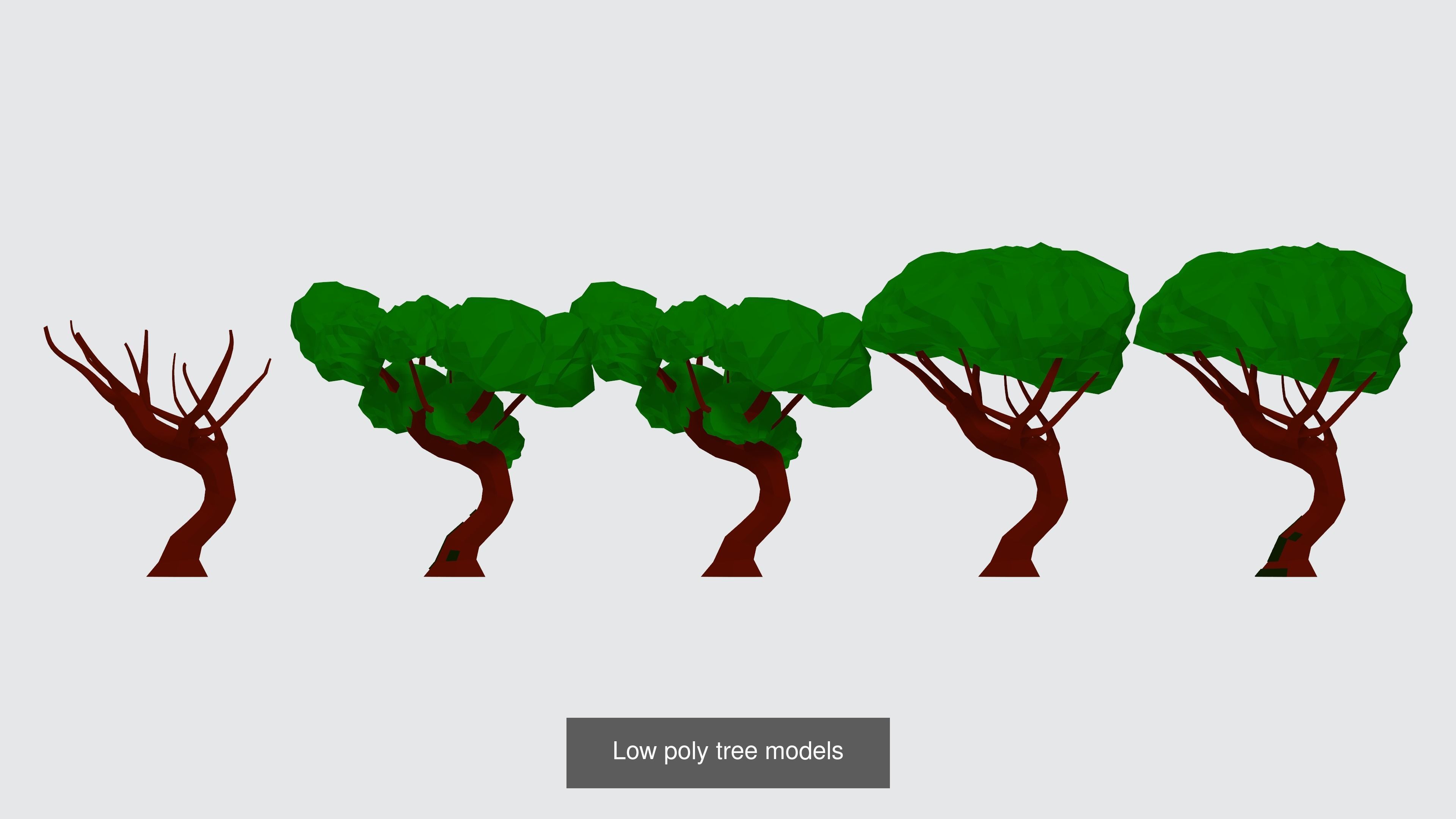 Low poly tree models 3D Model Collection_2