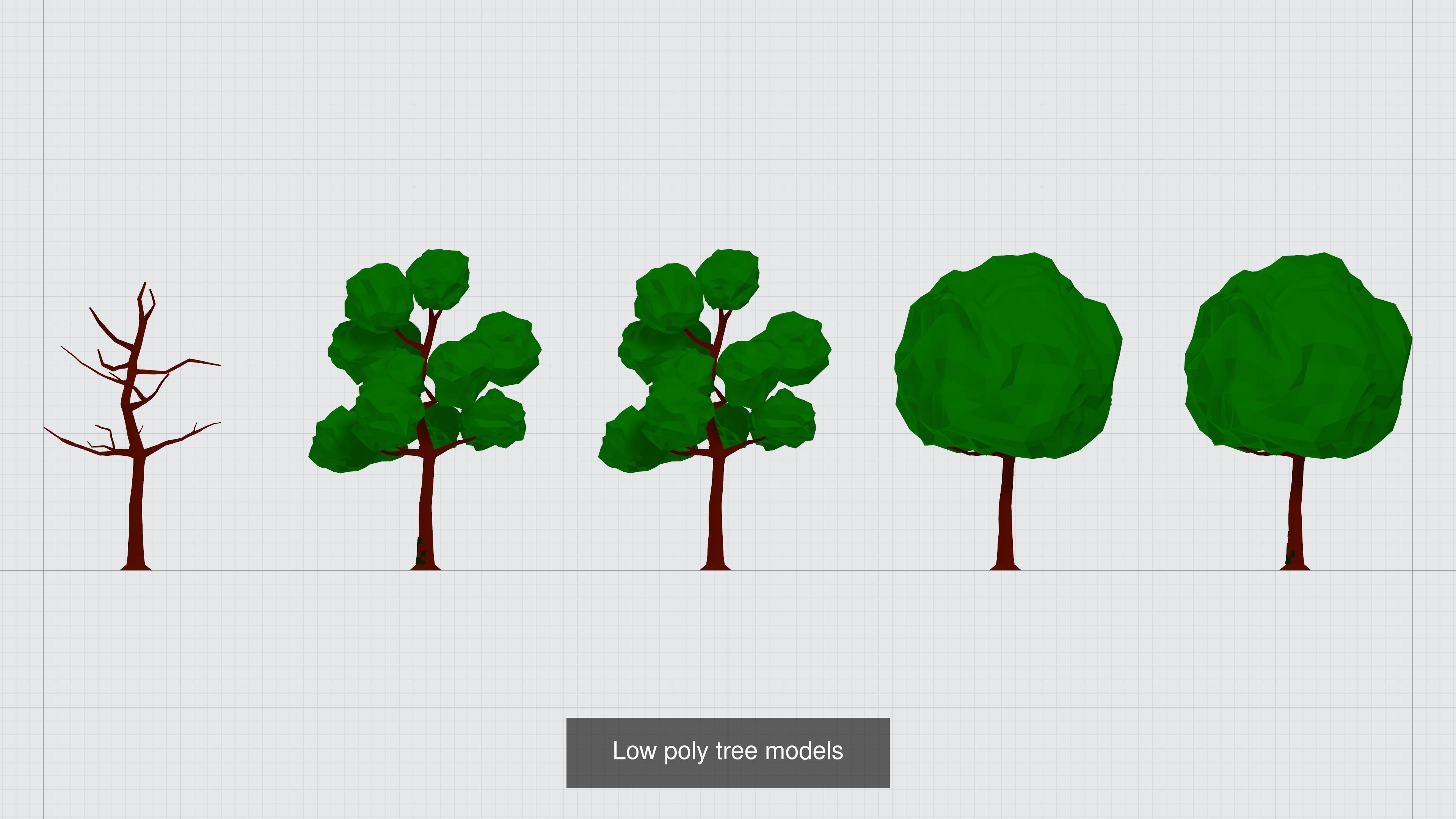 Low poly tree models 3D Model Collection_1
