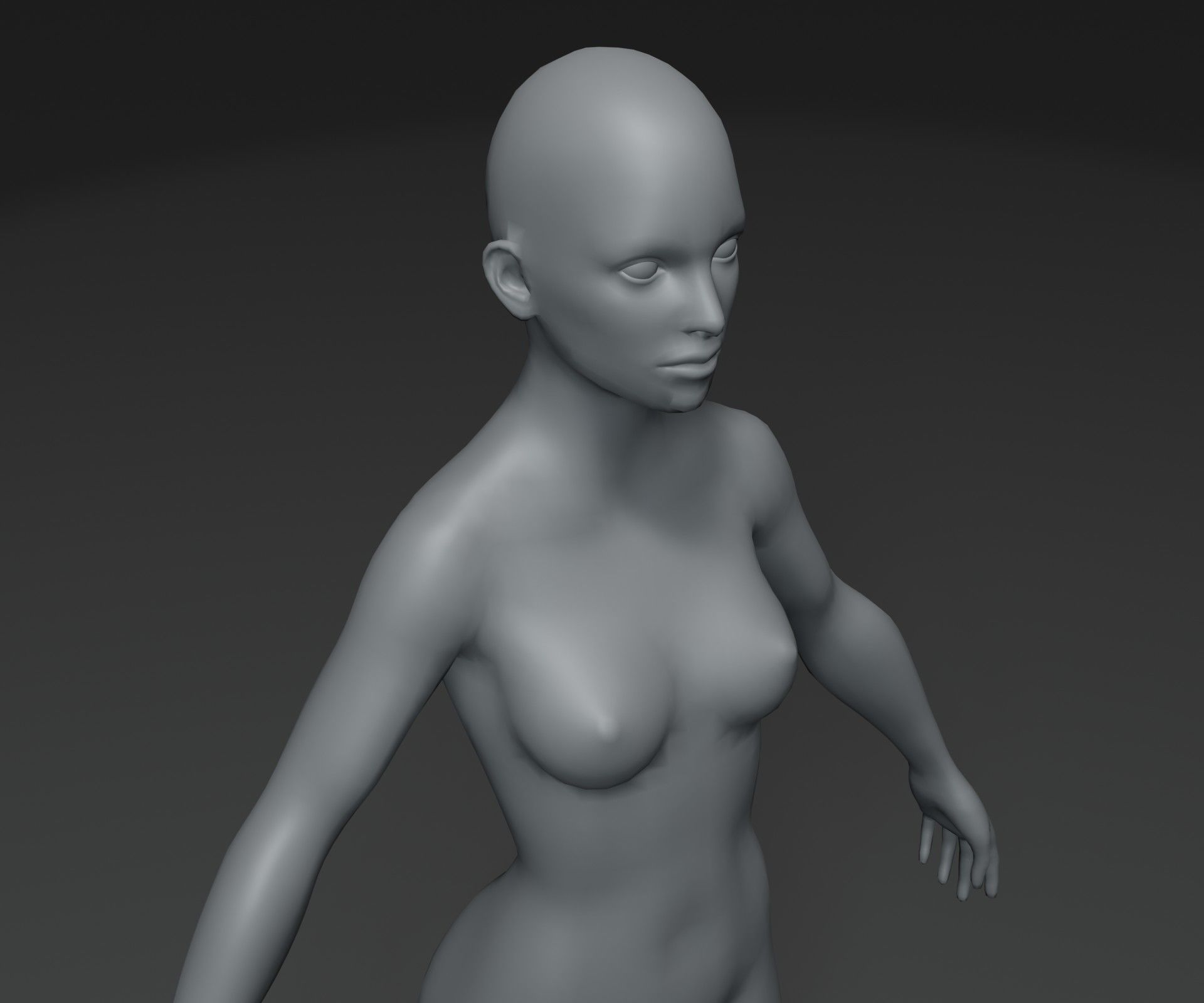 Male and Female Body Base Mesh 3D Model 20k Polygons Collection _34