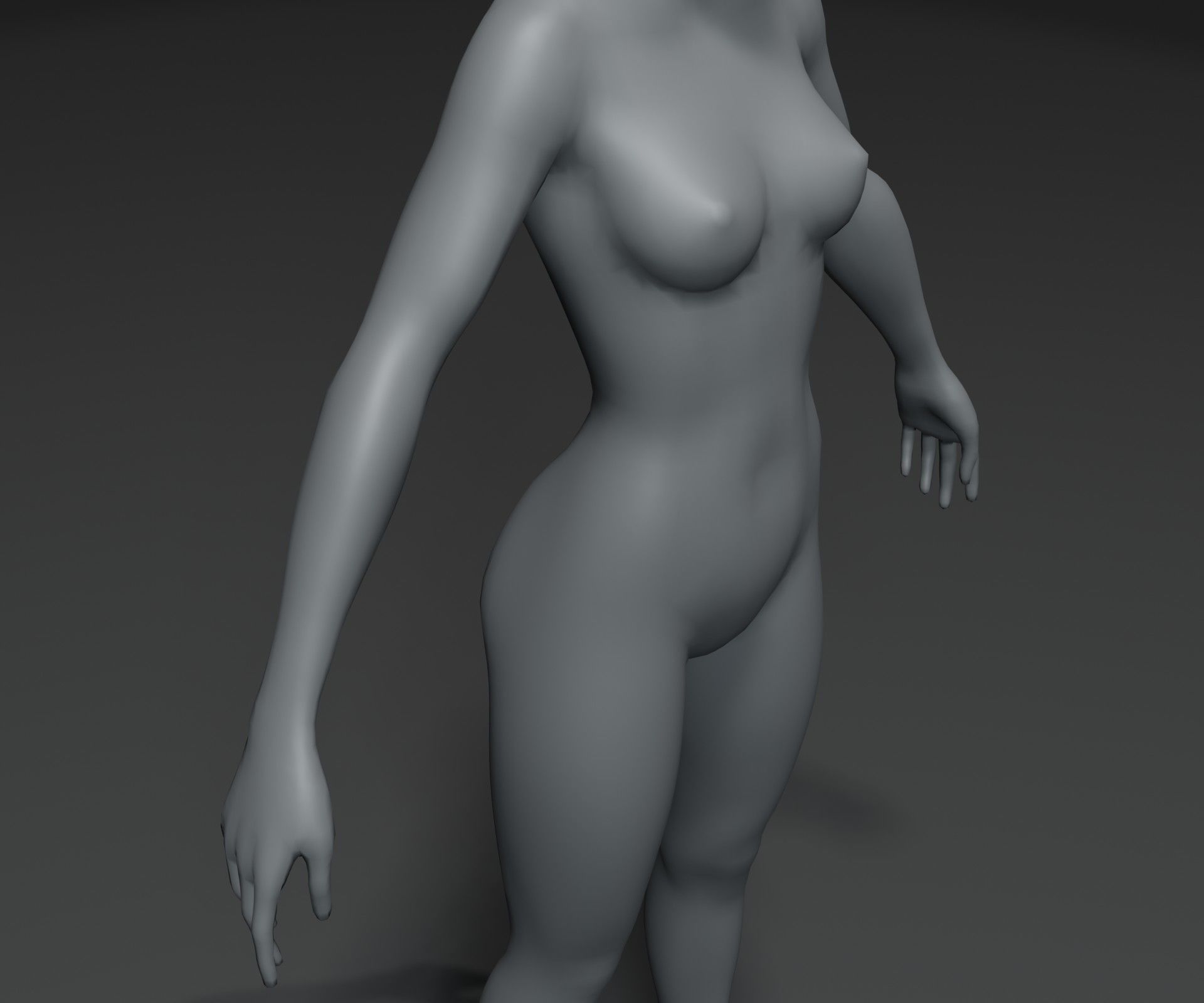 Male and Female Body Base Mesh 3D Model 20k Polygons Collection _31