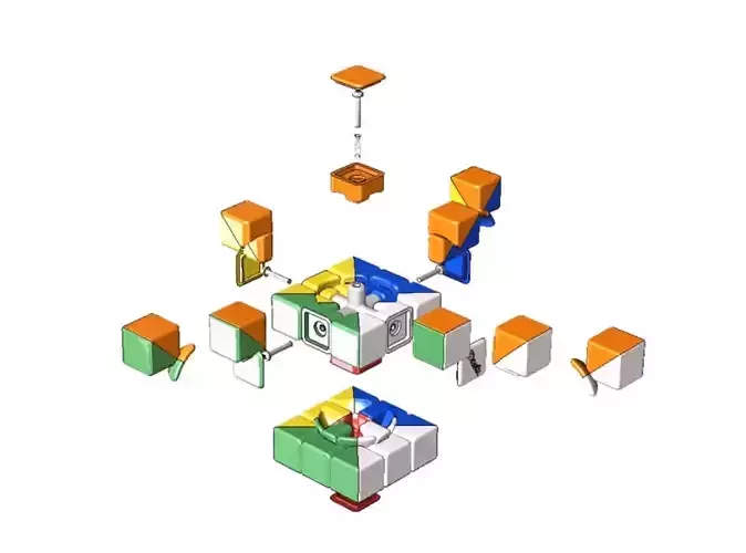 Rubik cube 3x3x3 Low-poly 3D model