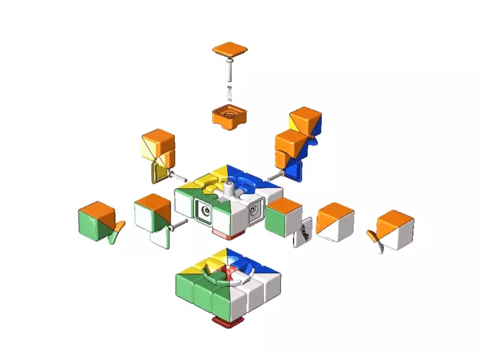 Rubik cube 3x3x3 Low-poly 3D model