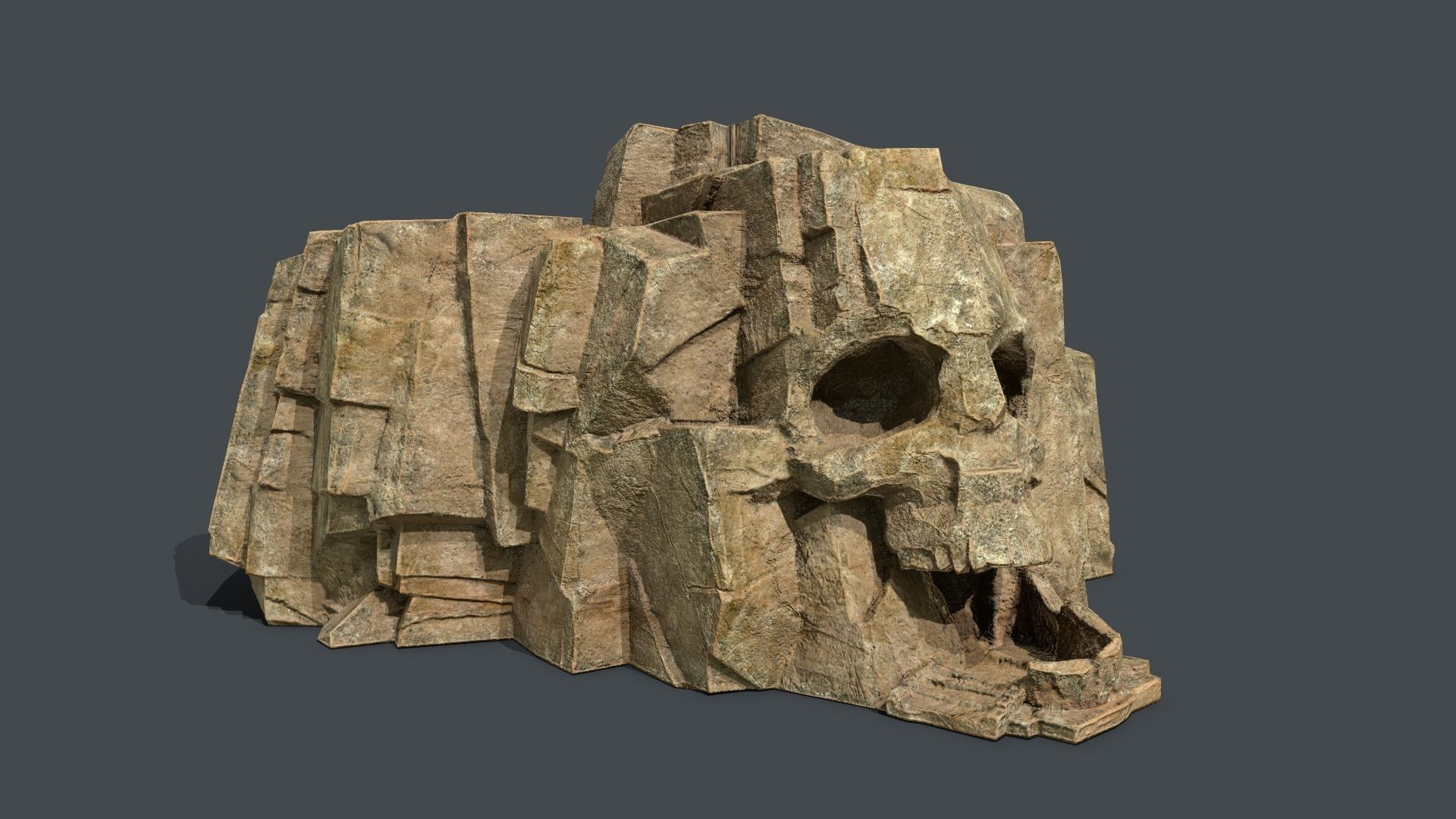 Skull Rock Low-poly 3D model_2