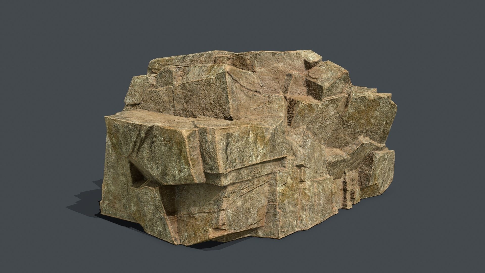 Skull Rock Low-poly 3D model_7